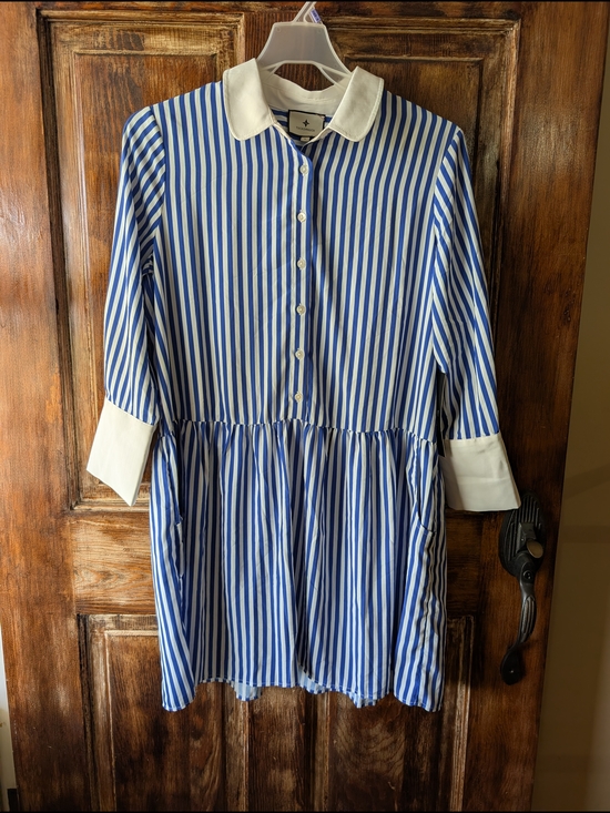 Tuckernuck Dresses & Skirts - NWT Tuckernuck Hayes Striped Collared Mini Dress L Blue White Nautical Preppy
